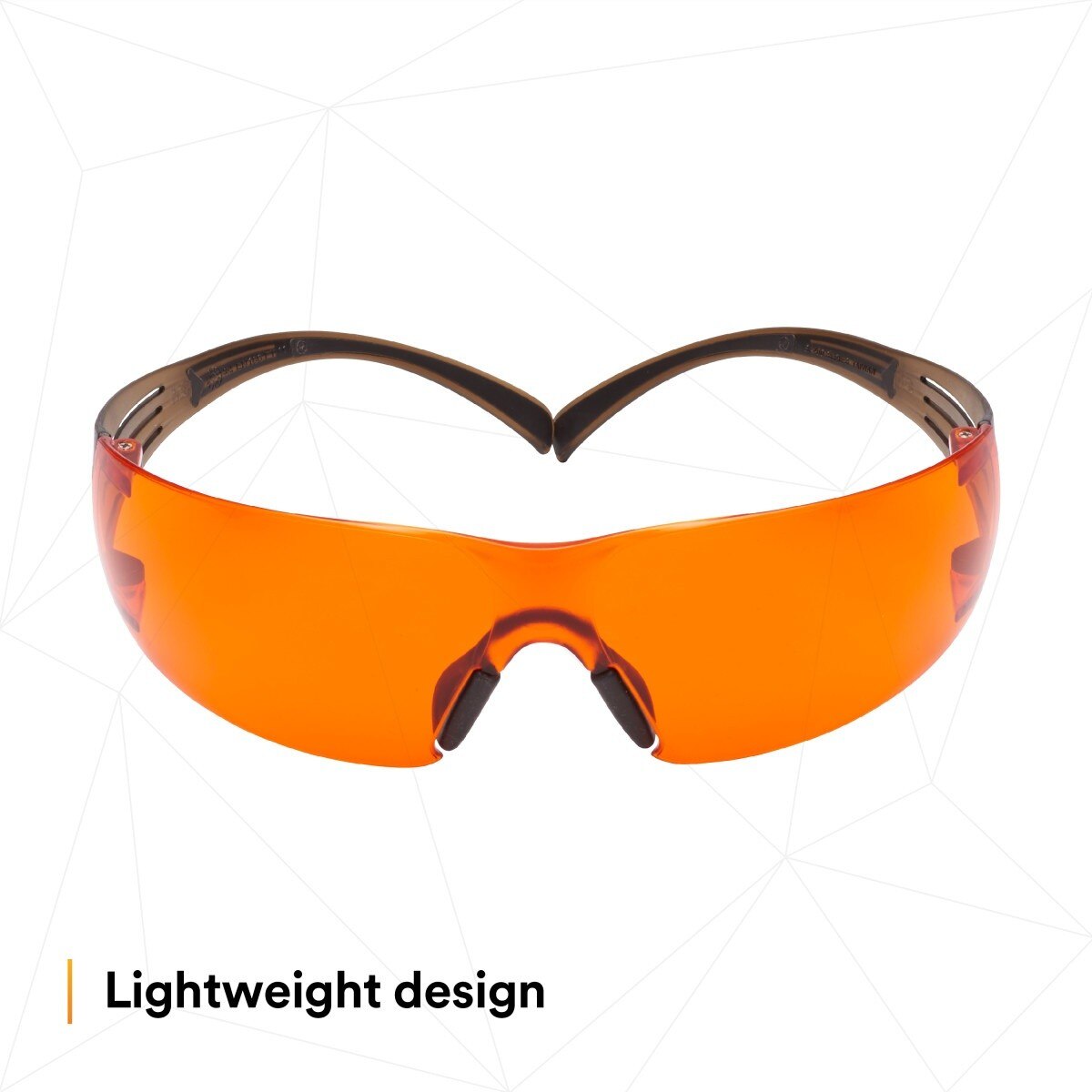 3M SF406SGAF-BLA SecureFit Safety Glasses, Orange Lens, Brown/Black Frame, Anti-Fog Anti-Scratch, ANSI Z87 (7100158220)  - (20 Pack) - 3