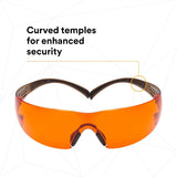 3M SF406SGAF-BLA SecureFit Safety Glasses, Orange Lens, Brown/Black Frame, Anti-Fog Anti-Scratch, ANSI Z87 (7100158220)  - (20 Pack) - 5