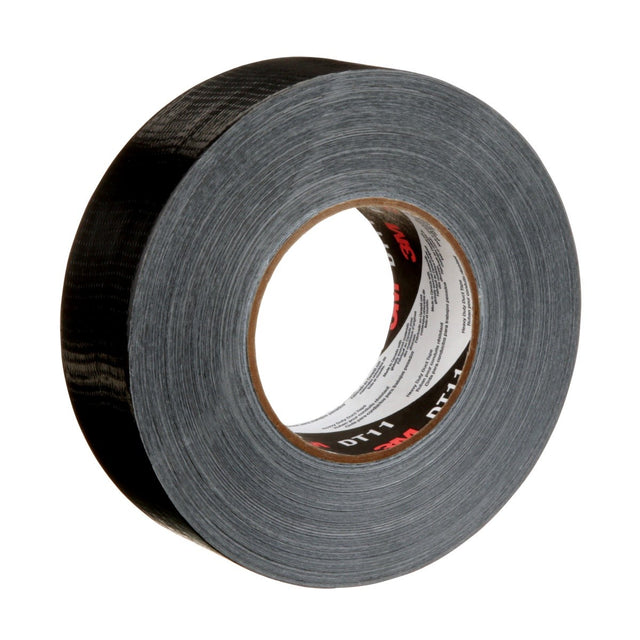 3M DT11 Heavy Duty Duct Tape, Black, 48 mm x 54.8 m, 11 mil (7100158377) (24 Pack)