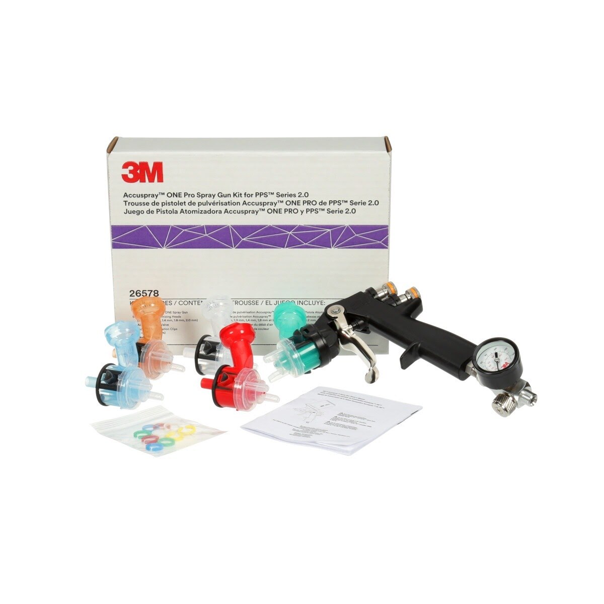 3M 26575 Accuspray ONE Pro Spray Gun Kit for PPS Series 2.0, 26578 (7100158715)  - (4 Pack)