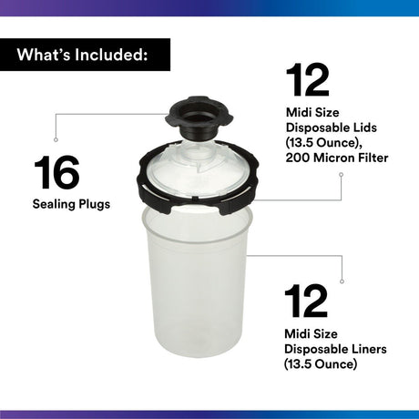 3M 26173 PPS Spray Cup System Refill Kit, Standard, 22 oz, 200 Micron Filter (7100166278)  - (2Pack) - 3