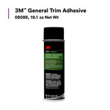 3M General Trim Adhesive Aerosol, High Strength, Clear Drying, 18.1 oz (08088) (7100166281)  - (4Pack) - 2