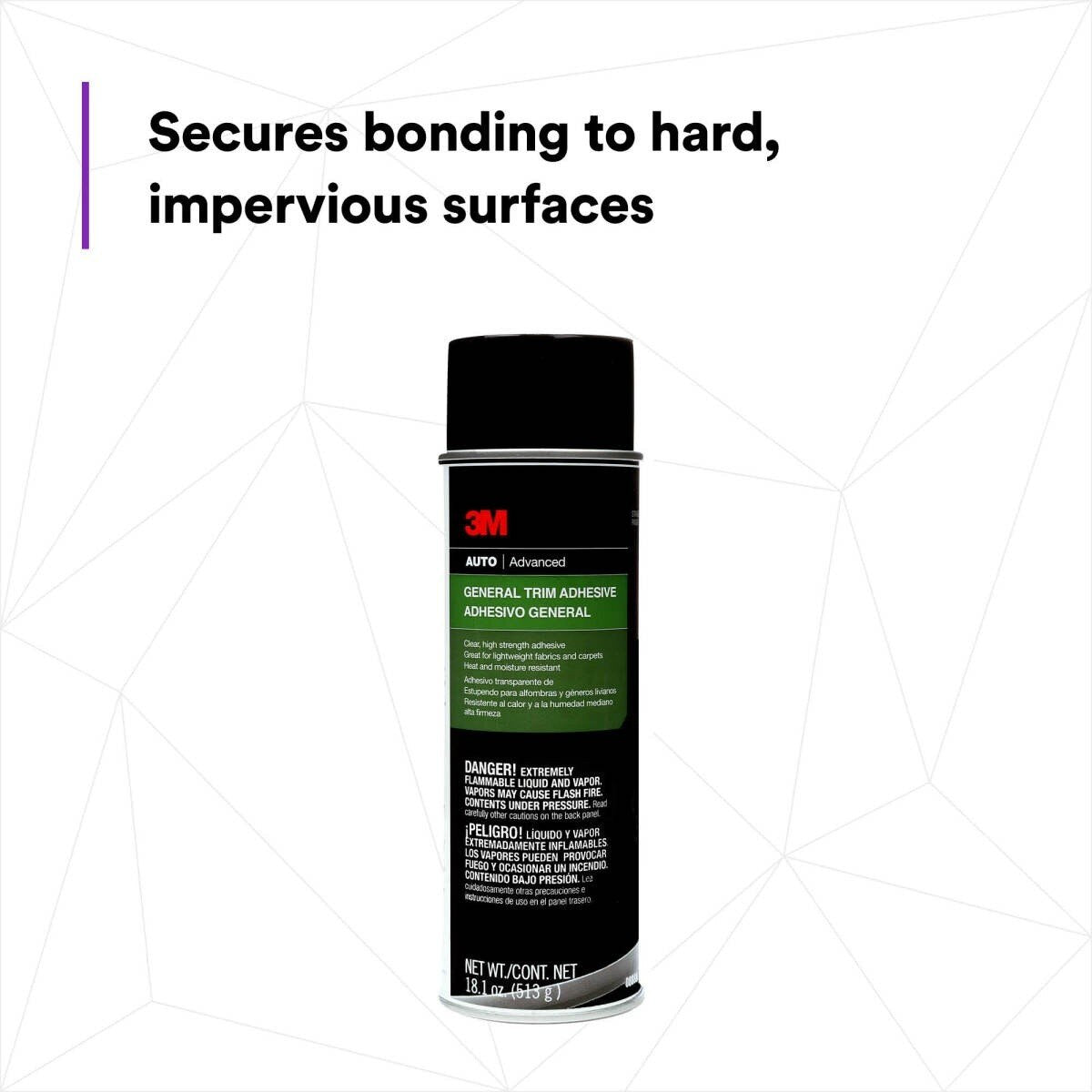 3M General Trim Adhesive Aerosol, High Strength, Clear Drying, 18.1 oz (08088) (7100166281)  - (4Pack) - 6