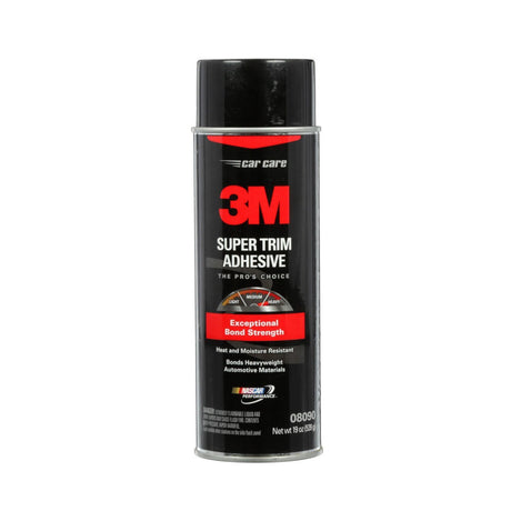 3M Super Trim Adhesive Aerosol Spray, Dries Clear, 19 oz (08090) (7100166328)  - (6Pack)