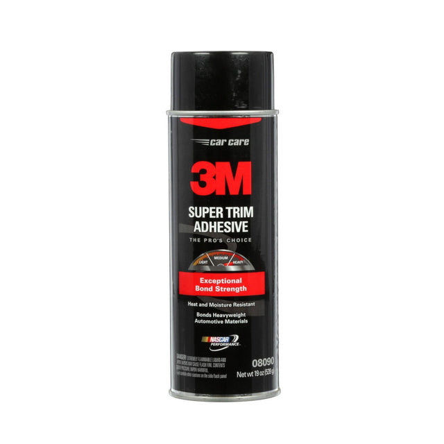 3M Super Trim Adhesive Aerosol Spray, Dries Clear, 19 oz (08090) (7100166328)  - (6Pack)