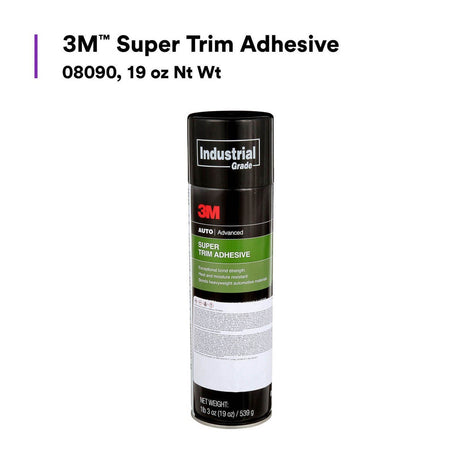 3M Super Trim Adhesive Aerosol Spray, Dries Clear, 19 oz (08090) (7100166328)  - (6Pack) - 2