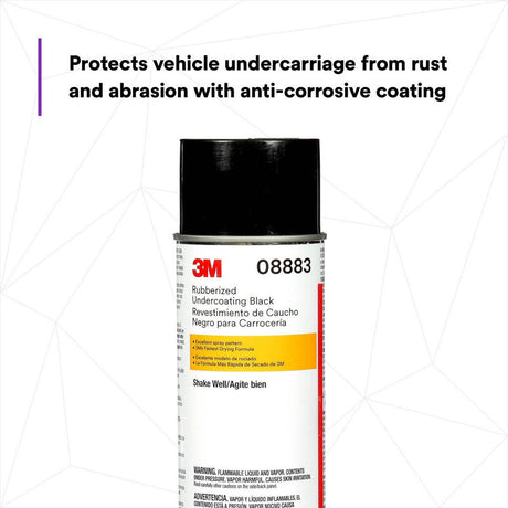 3M 08883 Rubberized Undercoating Aerosol Spray Textured Black Anti-Corrosive 19.7 oz (7100166585)  - (6 Pack) - 3