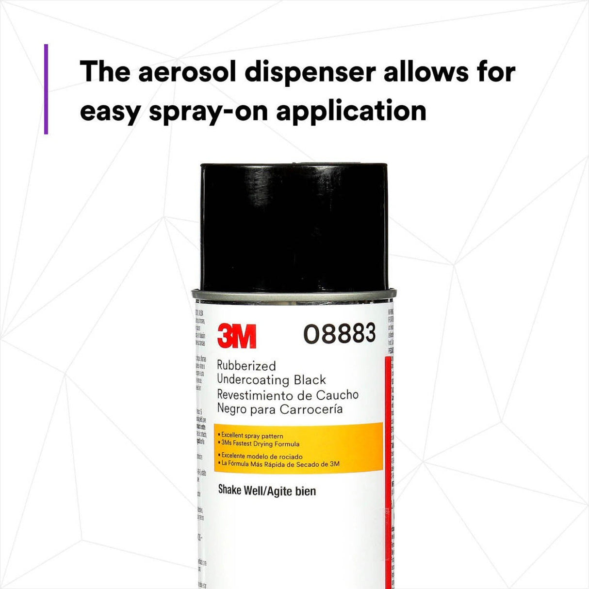 3M 08883 Rubberized Undercoating Aerosol Spray Textured Black Anti-Corrosive 19.7 oz (7100166585)  - (6 Pack) - 4