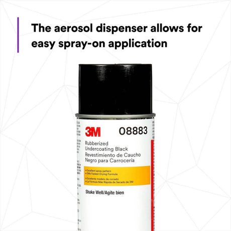 3M 08883 Rubberized Undercoating Aerosol Spray Textured Black Anti-Corrosive 19.7 oz (7100166585)  - (6 Pack) - 4