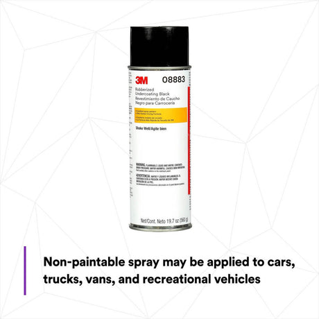 3M 08883 Rubberized Undercoating Aerosol Spray Textured Black Anti-Corrosive 19.7 oz (7100166585)  - (6 Pack) - 5