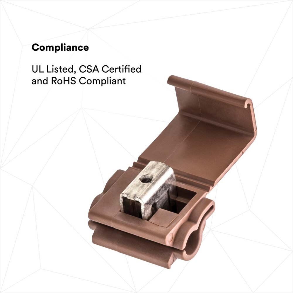 3M 567-POUCH Scotchlok Self-Stripping Tap Connectors 567, Run and Tap, Brown, 18-14 Awg Tap, 12-10 Awg Run (7100167058) (1000 Pack) - 7