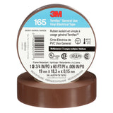3M 165 165BR4A Temflex Vinyl Electrical Tape, Brown, 3/4 in x 60 ft, 6 mil, 600V, PVC Insulating Tape (7100169191) (10 Pack) - 5