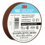 3M 165 165BR4A Temflex Vinyl Electrical Tape, Brown, 3/4 in x 60 ft, 6 mil, 600V, PVC Insulating Tape (7100169191) (10 Pack) - 8