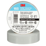 3M 165 Temflex Vinyl Electrical Tape, Gray, 0.75 in x 60 ft, 6 mil (165GY4A) (7100169192) (10 Roll Pack)  - (10Pack) - 2