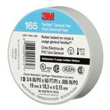 3M 165 Temflex Vinyl Electrical Tape, Gray, 0.75 in x 60 ft, 6 mil (165GY4A) (7100169192) (10 Roll Pack)  - (10Pack) - 3