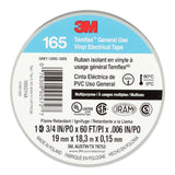 3M 165 Temflex Vinyl Electrical Tape, Gray, 0.75 in x 60 ft, 6 mil (165GY4A) (7100169192) (10 Roll Pack)  - (10Pack) - 5