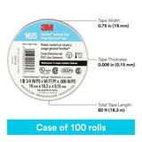 3M 165 Temflex Vinyl Electrical Tape, Gray, 0.75 in x 60 ft, 6 mil (165GY4A) (7100169192) (10 Roll Pack)  - (10Pack) - 9