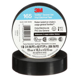3M 165BK4A Temflex Vinyl Electrical Tape 165 Black 3/4 in x 60 ft x 0 in Multi-Purpose (7100169254)  - (100 Pack)