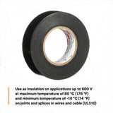 3M 165BK4A Temflex Vinyl Electrical Tape 165 Black 3/4 in x 60 ft x 0 in Multi-Purpose (7100169254) - 2