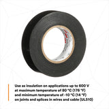 3M 165BK4A Temflex Vinyl Electrical Tape 165 Black 3/4 in x 60 ft x 0 in Multi-Purpose (7100169254)  - (100 Pack) - 2