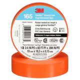 3M 165OR4A Temflex Multi-Purpose Vinyl Electrical Tape, Orange, 3/4 in x 60 ft, 6 mil (7100169433)  - (10 Pack) - 2