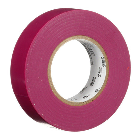 3M 165 Temflex Multi-Purpose Vinyl Electrical Tape, Purple, 3/4 in x 60 ft, 6 mil (165PR4A) (7100169434) (10 Roll Pack)  - (10Pack) - 3