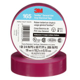 3M 165 Temflex Multi-Purpose Vinyl Electrical Tape, Purple, 3/4 in x 60 ft, 6 mil (165PR4A) (7100169434) (10 Roll Pack)  - (10Pack) - 8