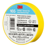 3M 165 165YL4A Temflex General Use Vinyl Electrical Tape, Yellow, 3/4 in x 60 ft, 6 mil (7100169490)  - (10 Pack) - 5