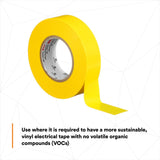 3M 165 165YL4A Temflex General Use Vinyl Electrical Tape, Yellow, 3/4 in x 60 ft, 6 mil (7100169490)  - (10 Pack) - 10