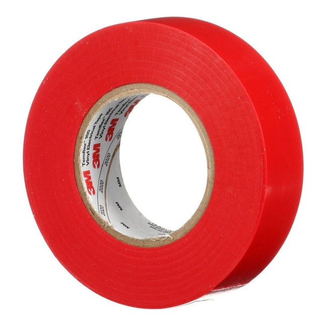 3M 165 Temflex Vinyl Electrical Tape, Red, 0.75 in x 60 ft, 6 mil, General Use, Flame Retardant (165RD4A) (7100169492) (10 Rolls/Pack)  - (10Pack)