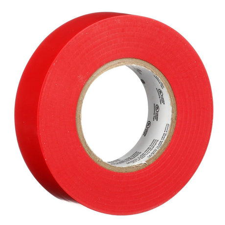 3M 165 Temflex Vinyl Electrical Tape, Red, 0.75 in x 60 ft, 6 mil, General Use, Flame Retardant (165RD4A) (7100169492) (10 Rolls/Pack)  - (10Pack) - 7