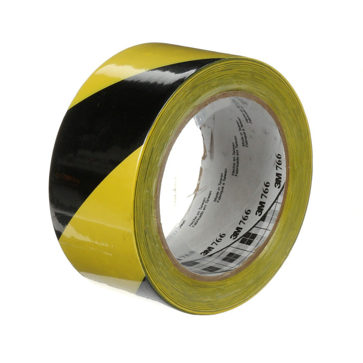3M 766 Safety Stripe Vinyl Tape, Black/Yellow, 2 in x 36 yd, 5 mil (766DC) (7100170131)  - (12Pack)
