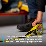 3M 766 Safety Stripe Vinyl Tape, Black/Yellow, 2 in x 36 yd, 5 mil (766DC) (7100170131)  - (12Pack) - 7