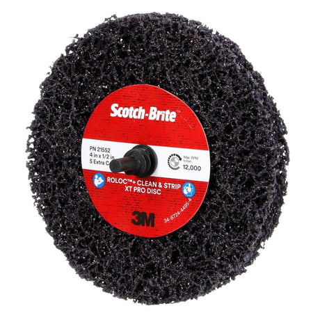 3M XO-ZR+ Scotch-Brite Roloc Clean and Strip XT Pro Disc, SiC Extra Coarse, Purple, 4 in x 1/2 in (7100173794) (10 Pack) - 2