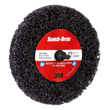 3M XO-ZR+ Scotch-Brite Roloc Clean and Strip XT Pro Disc, SiC Extra Coarse, Purple, 4 in x 1/2 in (7100173794) (10 Pack) - 3