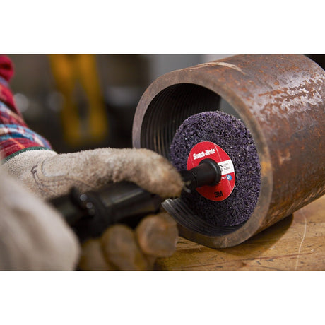 3M XO-ZR+ Scotch-Brite Roloc Clean and Strip XT Pro Disc, SiC Extra Coarse, Purple, 4 in x 1/2 in (7100173794) (10 Pack) - 8