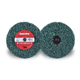 3M SB21555 Scotch-Brite Roloc+ Clean and Strip XT Pro Disc TR+ 4 in x 1/2 in Extra Course Green Rust Removal Weld Cleaning Prepping Metal Prior to Paint (7100173797) (10 Pack) - 4