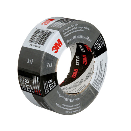 3M DT8 Industrial Strength Multi-Use Duct Tape, Black, 1-7/8 in x 60 yd x 8 mil (7100174104) (24 Pack) - 2