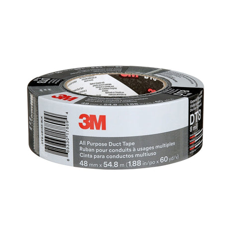 3M DT8 Industrial Strength Multi-Use Duct Tape, Black, 1-7/8 in x 60 yd x 8 mil (7100174104) (24 Pack) - 6