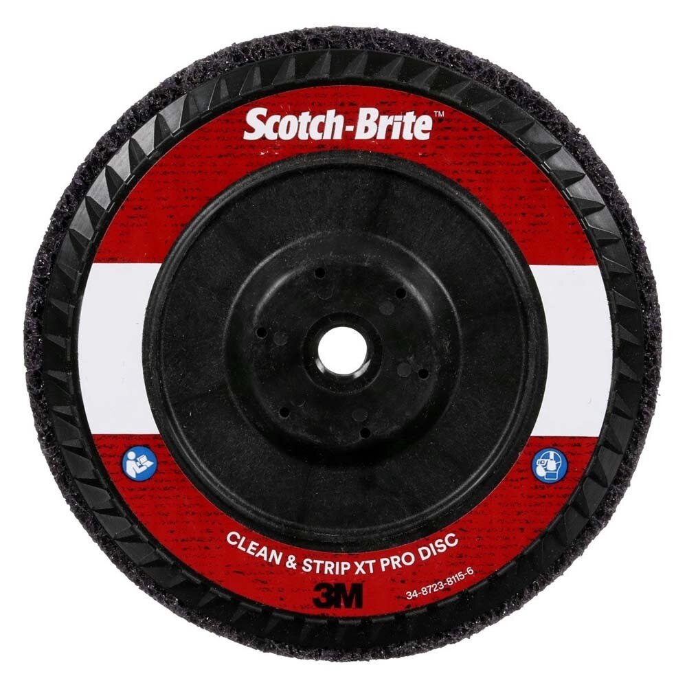 3M XO-DC Scotch-Brite Clean and Strip XT Pro Disc, SiC Extra Coarse, Purple, 7 in x 7/8 in, Type 27 (7100175122) (5 Pack) - 2