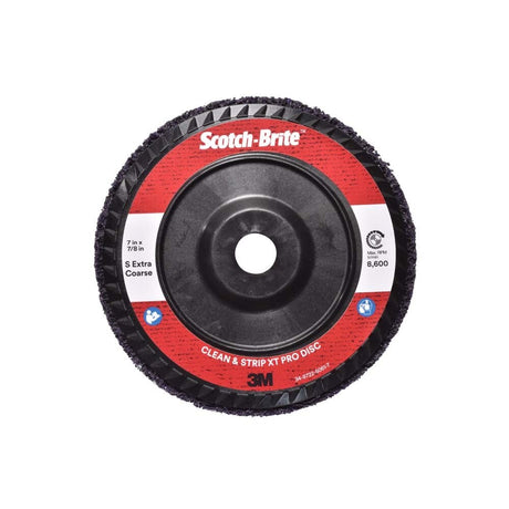 3M XO-DC Scotch-Brite Clean and Strip XT Pro Disc, SiC Extra Coarse, Purple, 7 in x 7/8 in, Type 27 (7100175122) (5 Pack) - 3