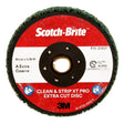 3M XC-DN Scotch-Brite Clean and Strip XT Pro Extra Cut TN Quick Change Disc, A/O XCRS, Green, 4-1/2 in x 5/8 in-11 (7100175465) (10 Pack)