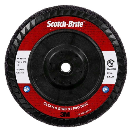 3M XO-DC Scotch-Brite Clean and Strip XT Pro Disc, SiC Extra Coarse, Purple, 7 in x 5/8"-11, Type 27 (7100175474) (5 Pack)