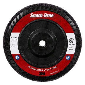 3M XO-DC Scotch-Brite Clean and Strip XT Pro Disc, SiC Extra Coarse, Purple, 7 in x 5/8"-11, Type 27 (7100175474) (5 Pack)