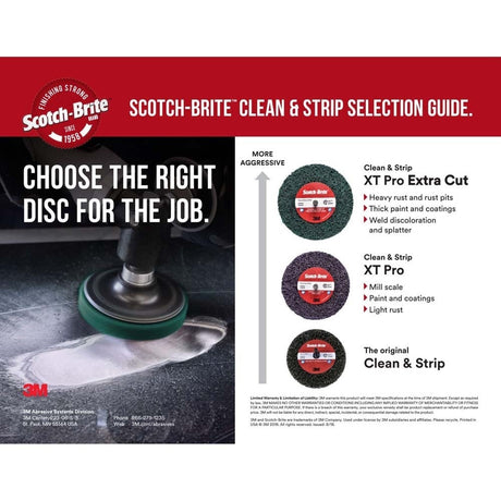 3M XO-DC Scotch-Brite Clean and Strip XT Pro Disc, SiC Extra Coarse, Purple, 7 in x 5/8"-11, Type 27 (7100175474) (5 Pack) - 9