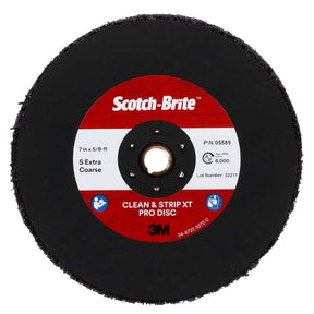 3M SB05589 Scotch-Brite Clean and Strip XT Pro TN Quick Change Disc, XO-DN, SiC Extra Coarse, Purple, 7 in x 5/8 in-11 (7100175514) (5 Pack)