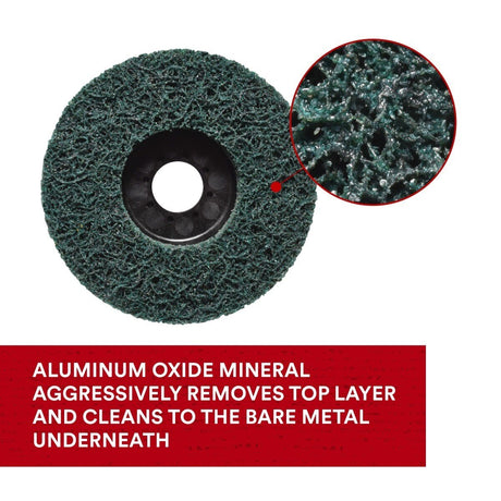 3M XC-DC Scotch-Brite Clean and Strip XT Pro Extra Cut Disc, A/O Extra Coarse, Green, 4-1/2 in x 7/8 in, Type 27 (7100175515) (10 Pack) - 9