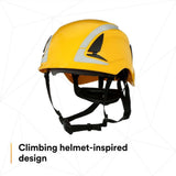 3M X5002X-ANSI SecureFit Safety Helmet, Non-Vented Climbing Style with 6-Point Suspension, Yellow (7100175555) - 5