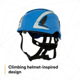 3M X5003X-ANSI SecureFit X5000 Non-Vented Safety Helmet with 6-Point Ratchet Suspension and Scotchlite Reflective Material, Blue (7100175556)  - (4 Pack) - 8
