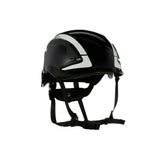 3M X5012X-ANSI SecureFit X5000 Non-Vented Safety Helmet with 6-Point Ratchet Suspension and Scotchlite Reflective, Black (7100175560)  - (4 Pack)